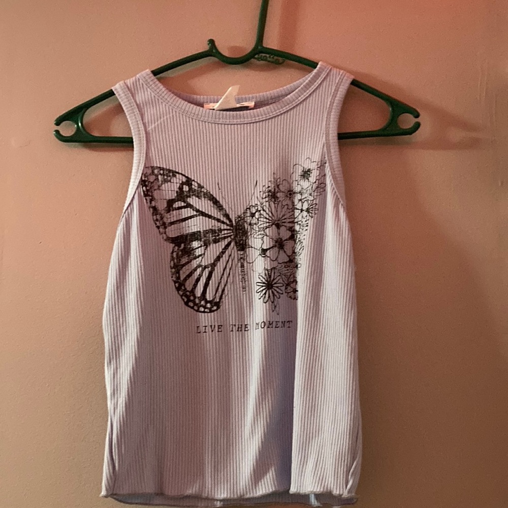 Blue butterfly tanktop